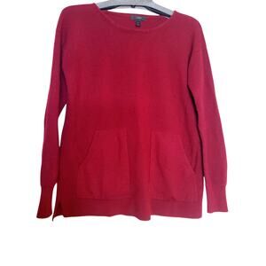 J Crew Women's Maroon Wool Sweater Long Sleeve w/Pockets Sz S